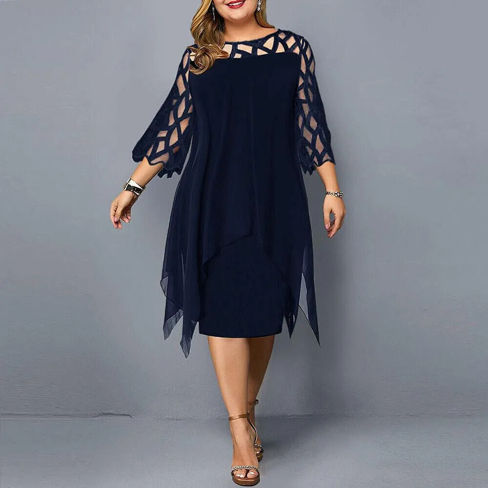 Kirsty | Chic Plus Size Midi Dress for Modern Women