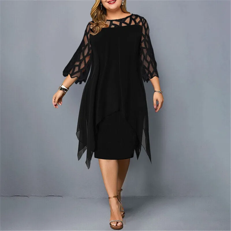 Kirsty | Chic Plus Size Midi Dress for Modern Women