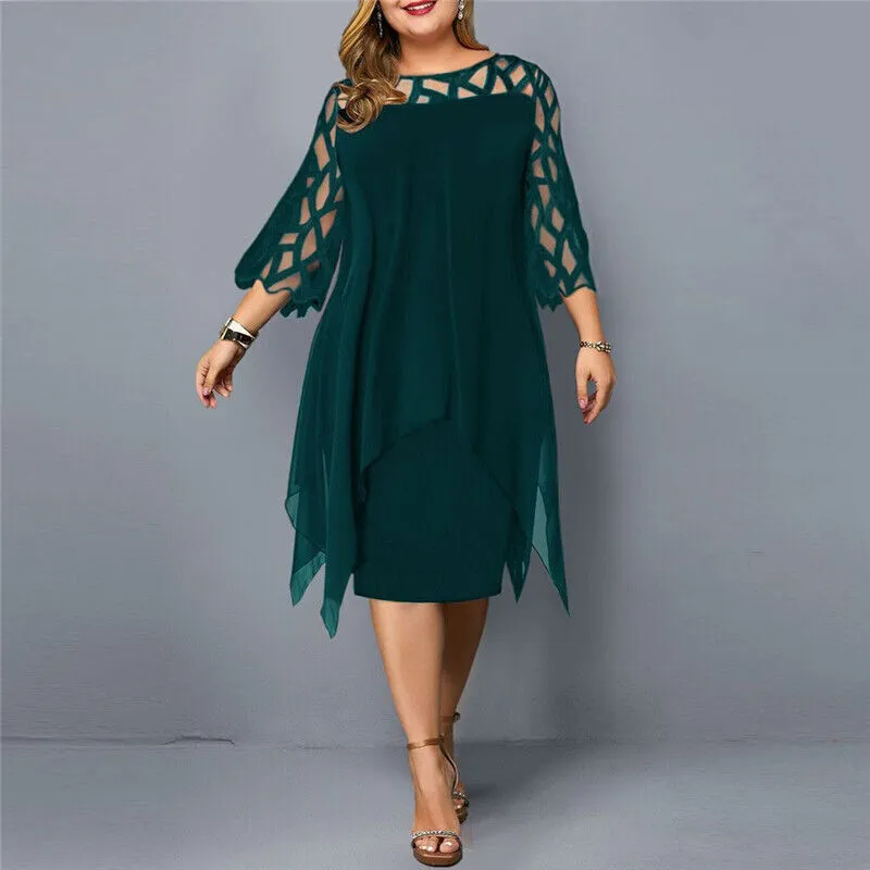 Kirsty | Chic Plus Size Midi Dress for Modern Women