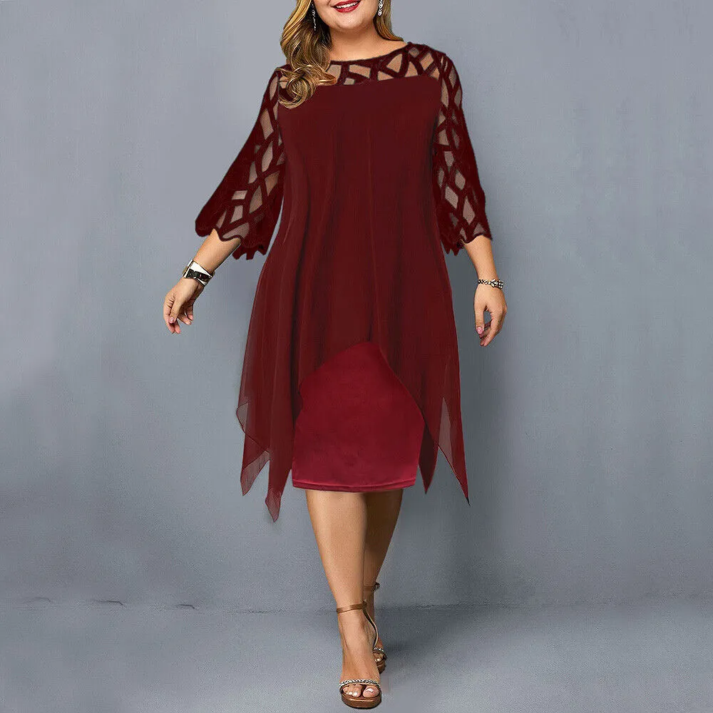 Kirsty | Chic Plus Size Midi Dress for Modern Women