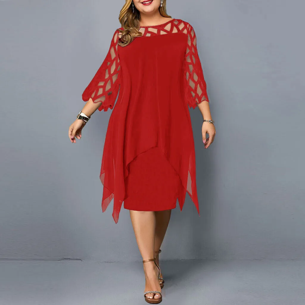 Kirsty | Chic Plus Size Midi Dress for Modern Women