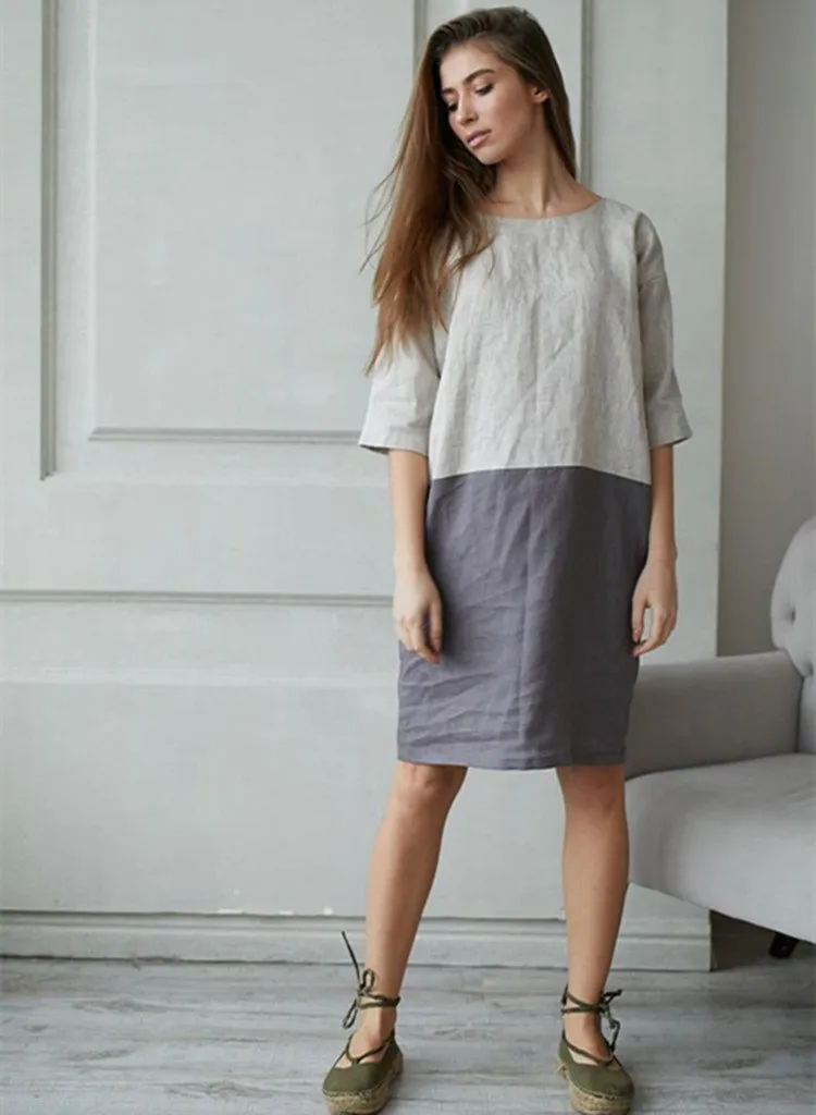 Lana™ - Chic Two-Tone Dress