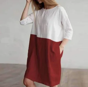 Lana™ - Chic Two-Tone Dress