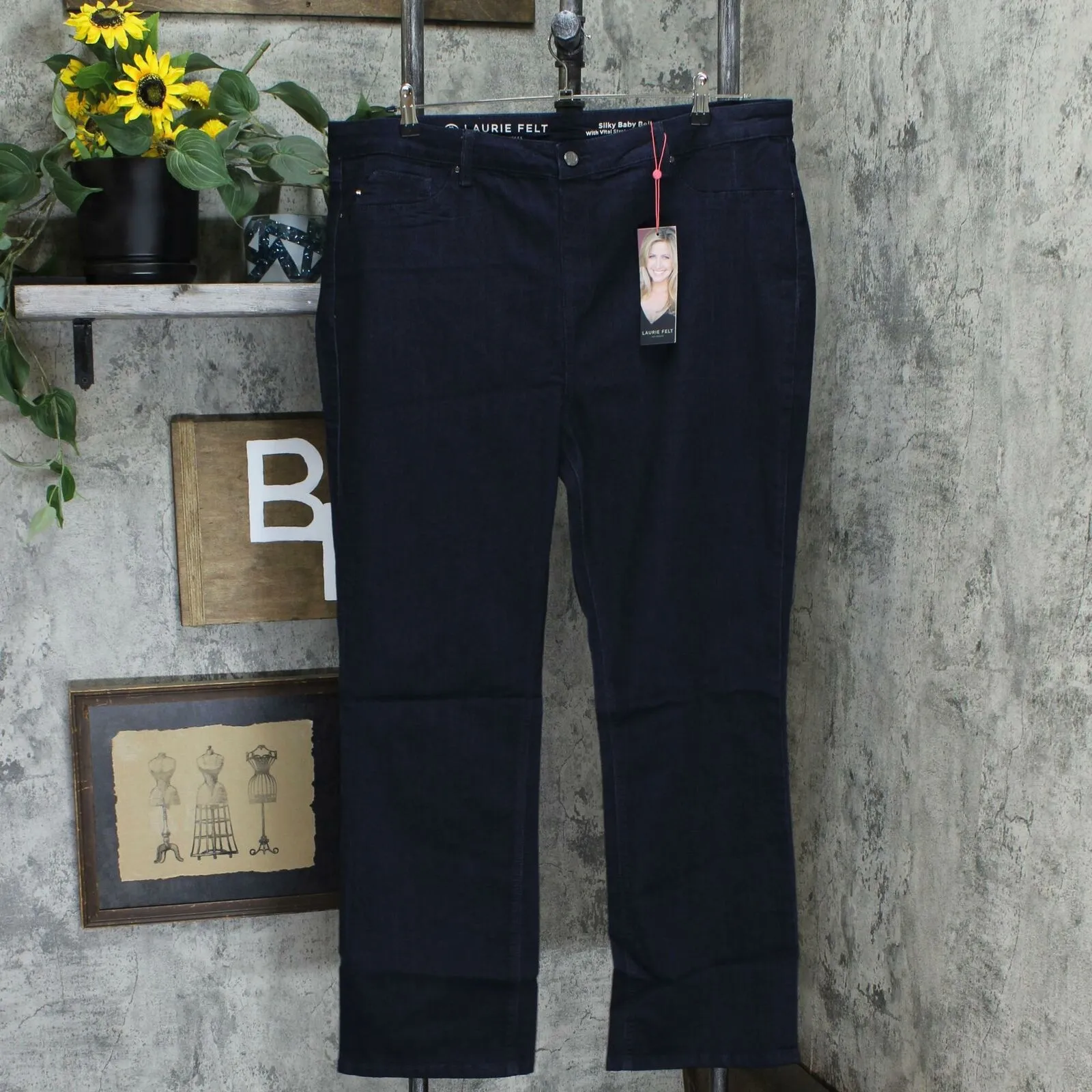 Laurie Felt Plus Size Silky Denim Pull-On Baby Bell Jeans