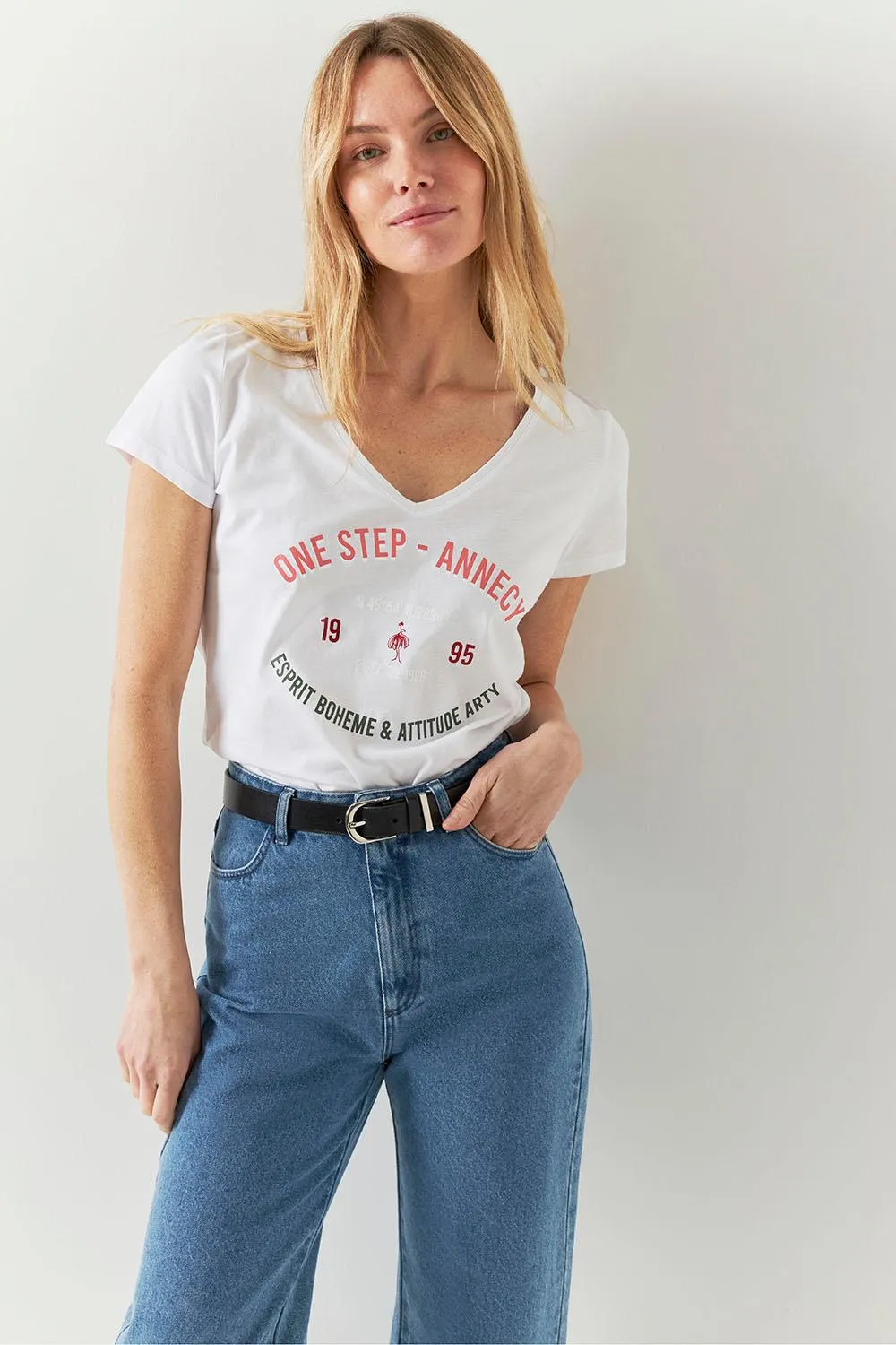 LE JOAN - Jean droit bleu cropped
