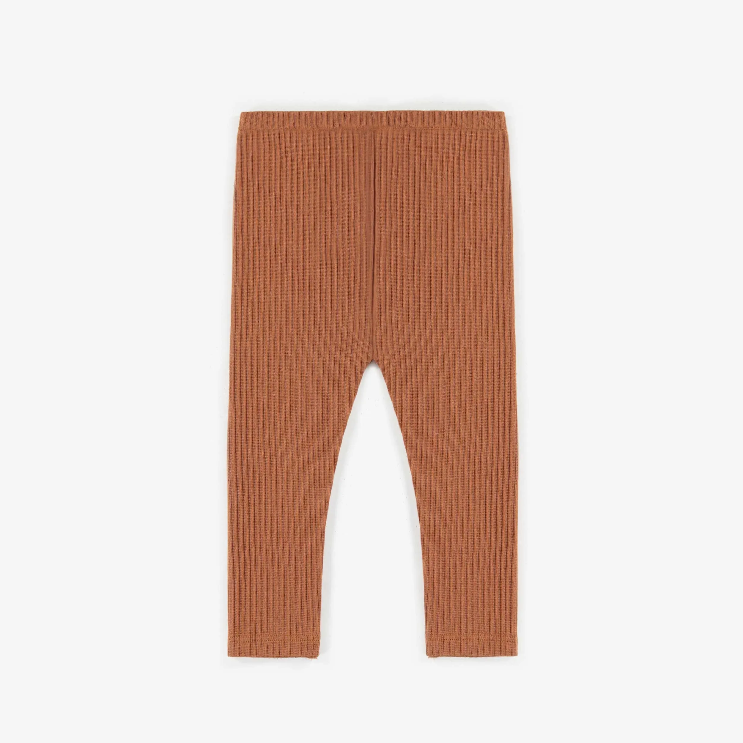 Legging caramel en tricot côtelé irrégulier, bébé || Caramel legging in irregular rib knit, baby