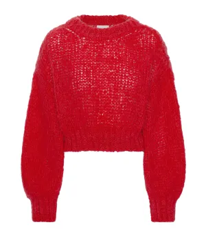 LEONNIE Cropped Pullover | RUBY RED