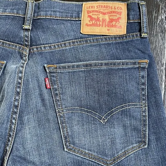 Levis 527 Boot Cut Jeans Womens 31 x 28.5  Cowgirl Western Denim Blue Altered
