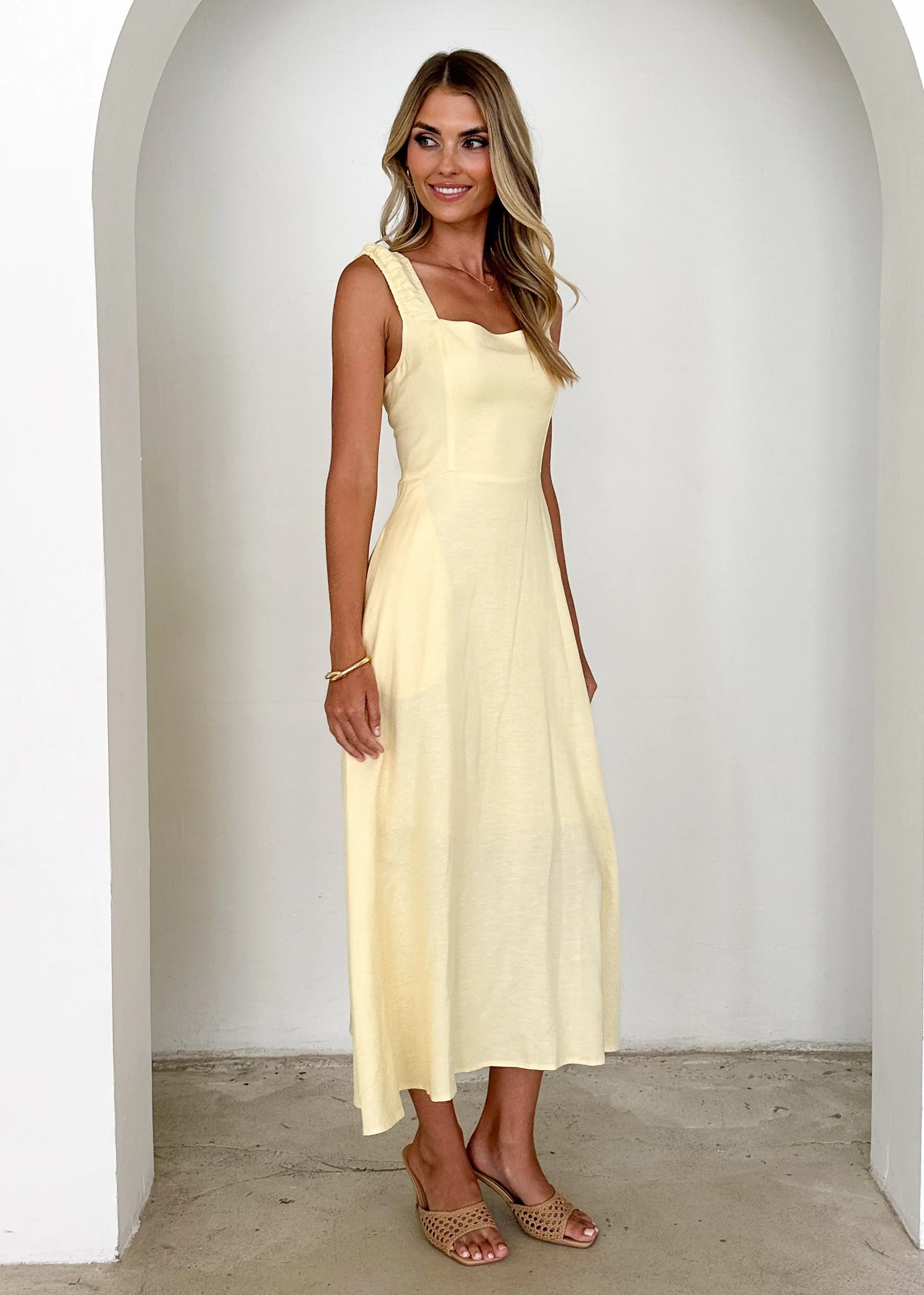 Lila Midi Dress - Lemon