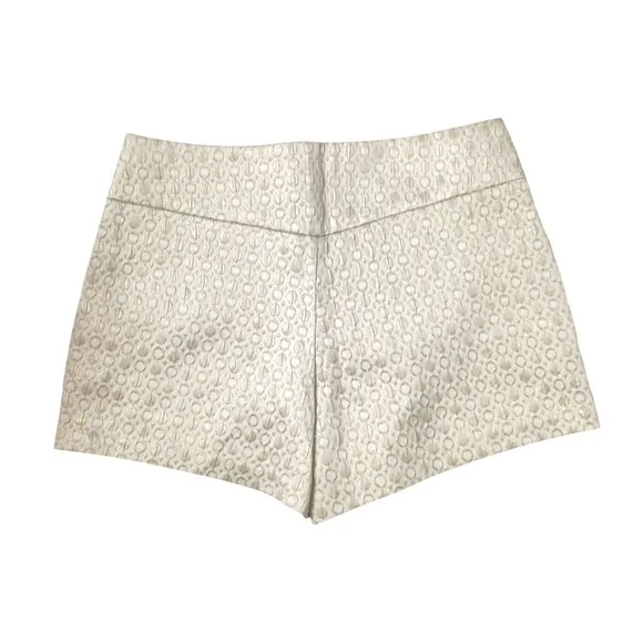 Lilly Pulitzer Mackenna Shorts Womens 00 Gold Metallic Textured Cocktail Elegant