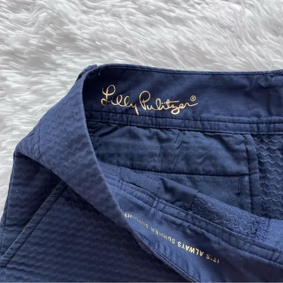 Lilly Pulitzer | Navy Blue Textured Callahan Shorts