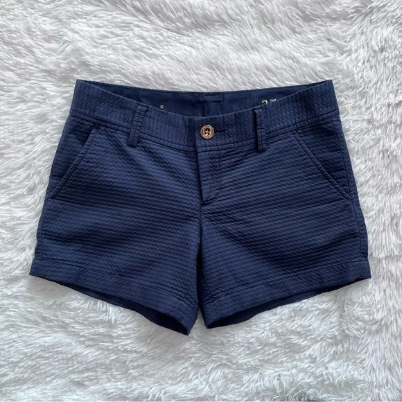 Lilly Pulitzer | Navy Blue Textured Callahan Shorts