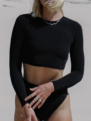 Long Sleeve Ocean Rash Vest | Black