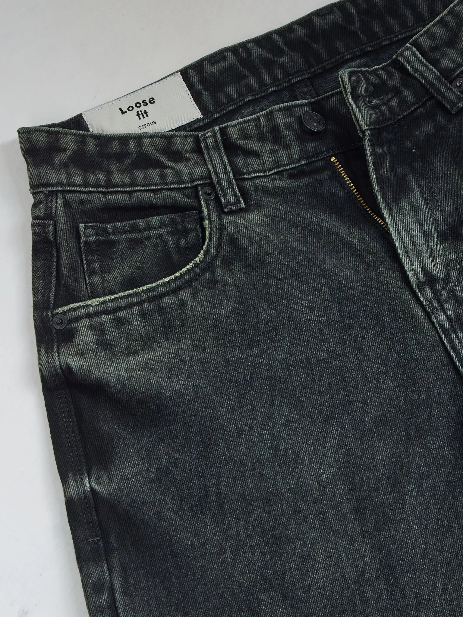 Loose Fit Black Wash Jeans