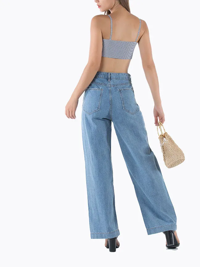Loose Jeans Women Large Size Jeans Street Jeans Denim Trousers Wide Leg Pants