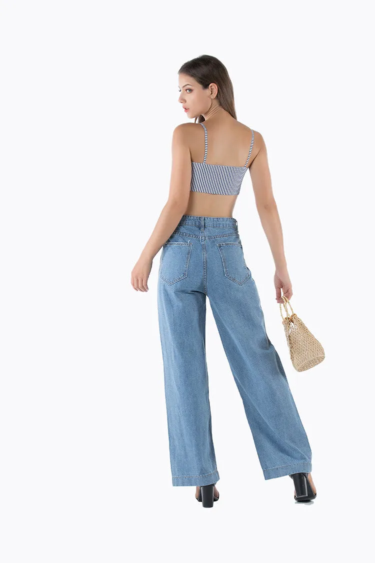 Loose Jeans Women Large Size Jeans Street Jeans Denim Trousers Wide Leg Pants