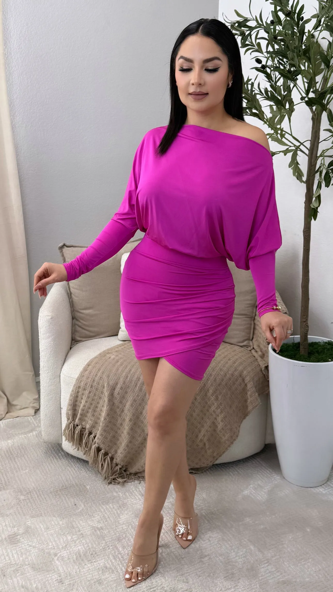 LUCILLE FUCHSIA  DRESS
