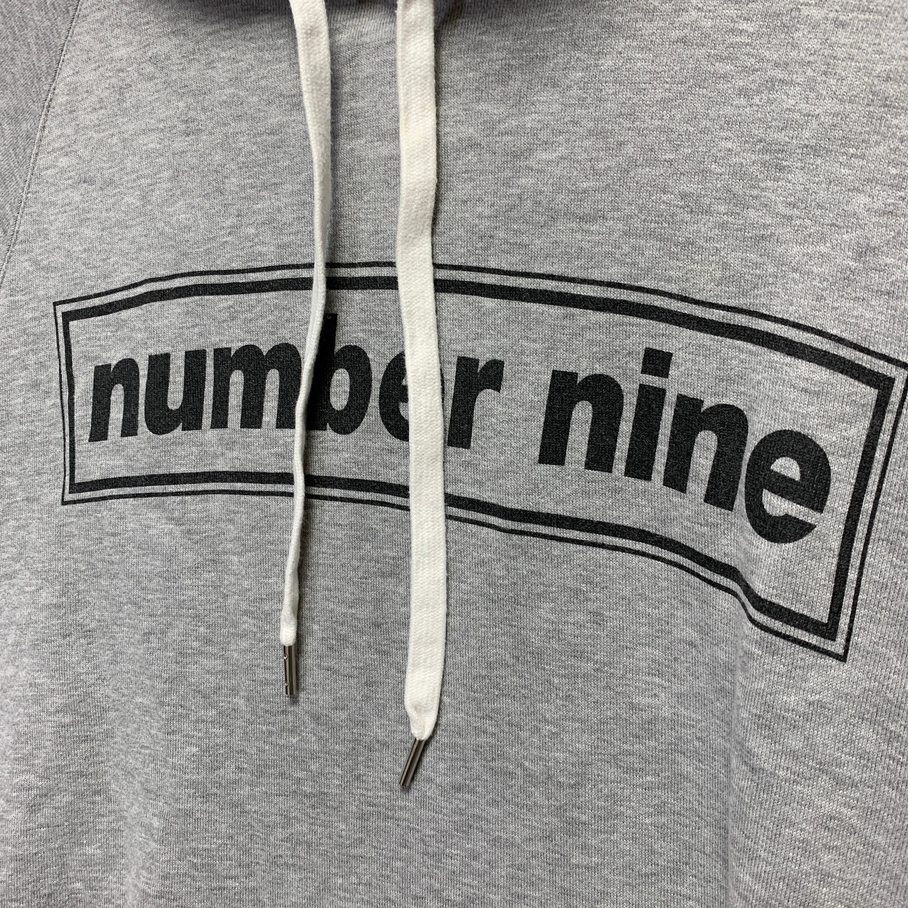[M] Number Nine Bar Logo Pullover Hooded Sweatshirt Hoodie