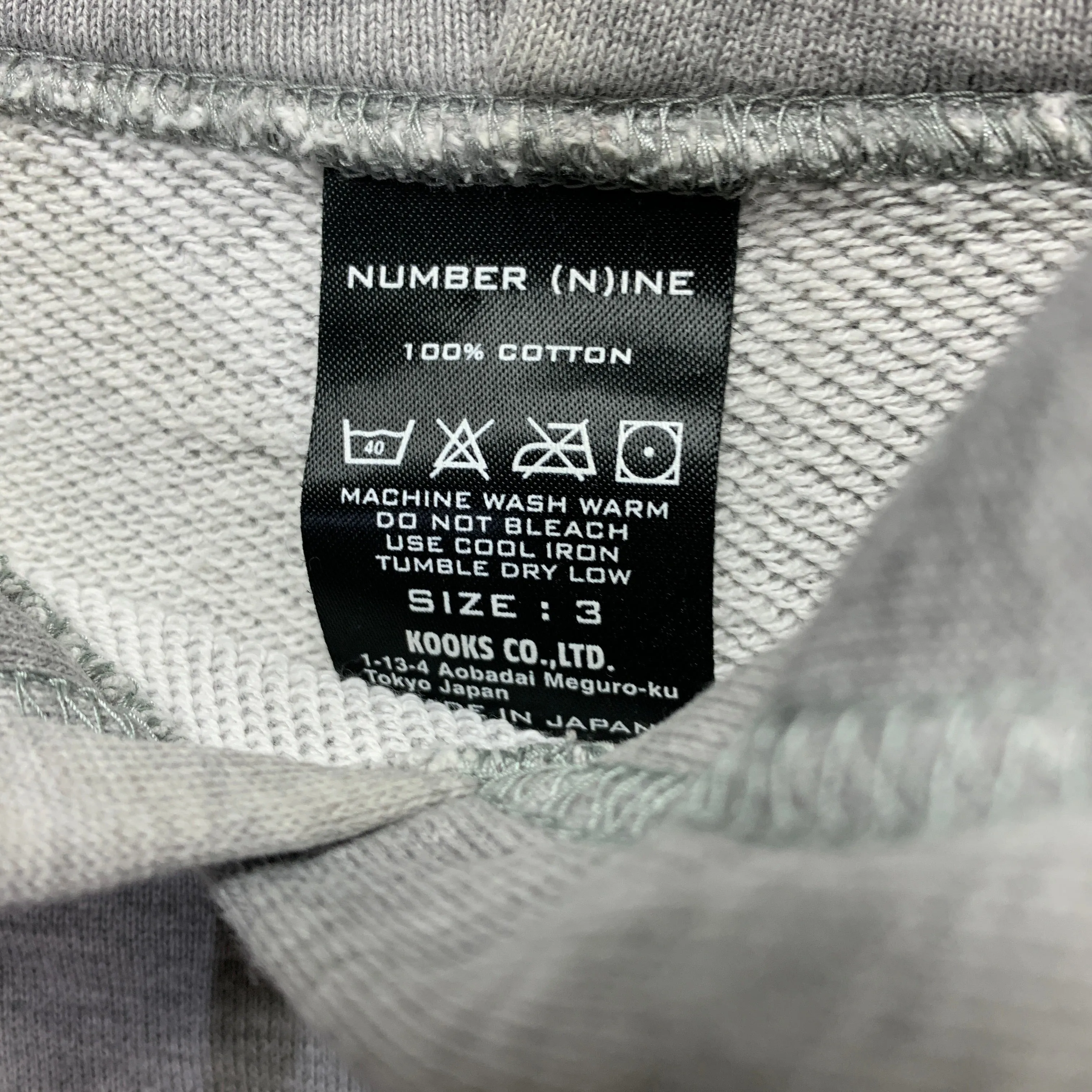 [M] Number Nine Bar Logo Pullover Hooded Sweatshirt Hoodie