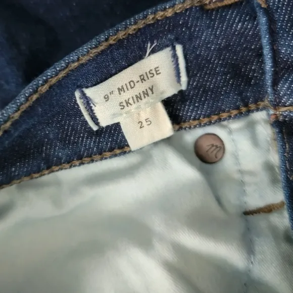 Madewell 9&quot; Mid-Rise Skinny Jeans In Orland Wash Size 25