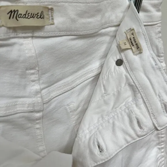 Madewell &quot;10&quot; High-Rise Skinny&quot; Jean in white Size 31