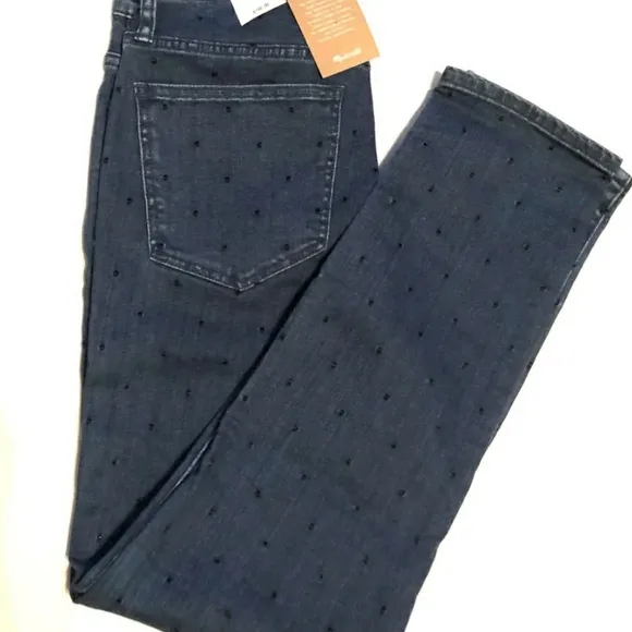 Madewell Slim Straight Jeans: Navy Dot Edition