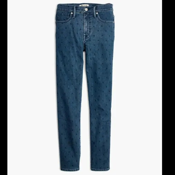 Madewell Slim Straight Jeans: Navy Dot Edition