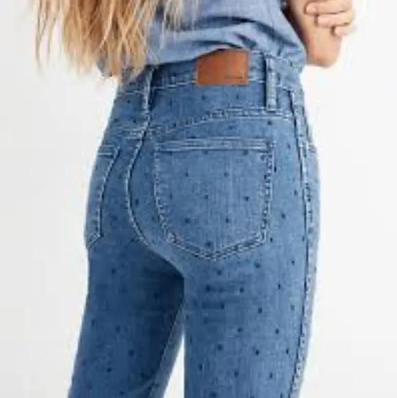 Madewell Slim Straight Jeans: Navy Dot Edition