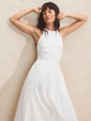 Marina White Floral Cutwork Dress