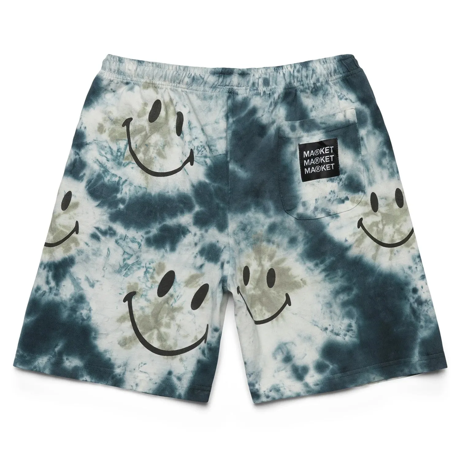 Market Men Smiley Shibori Dye Shorts Black