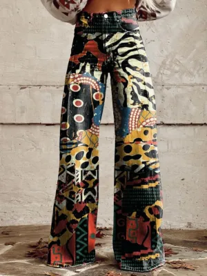 Mayra® | Boho Chic Art Print Pants