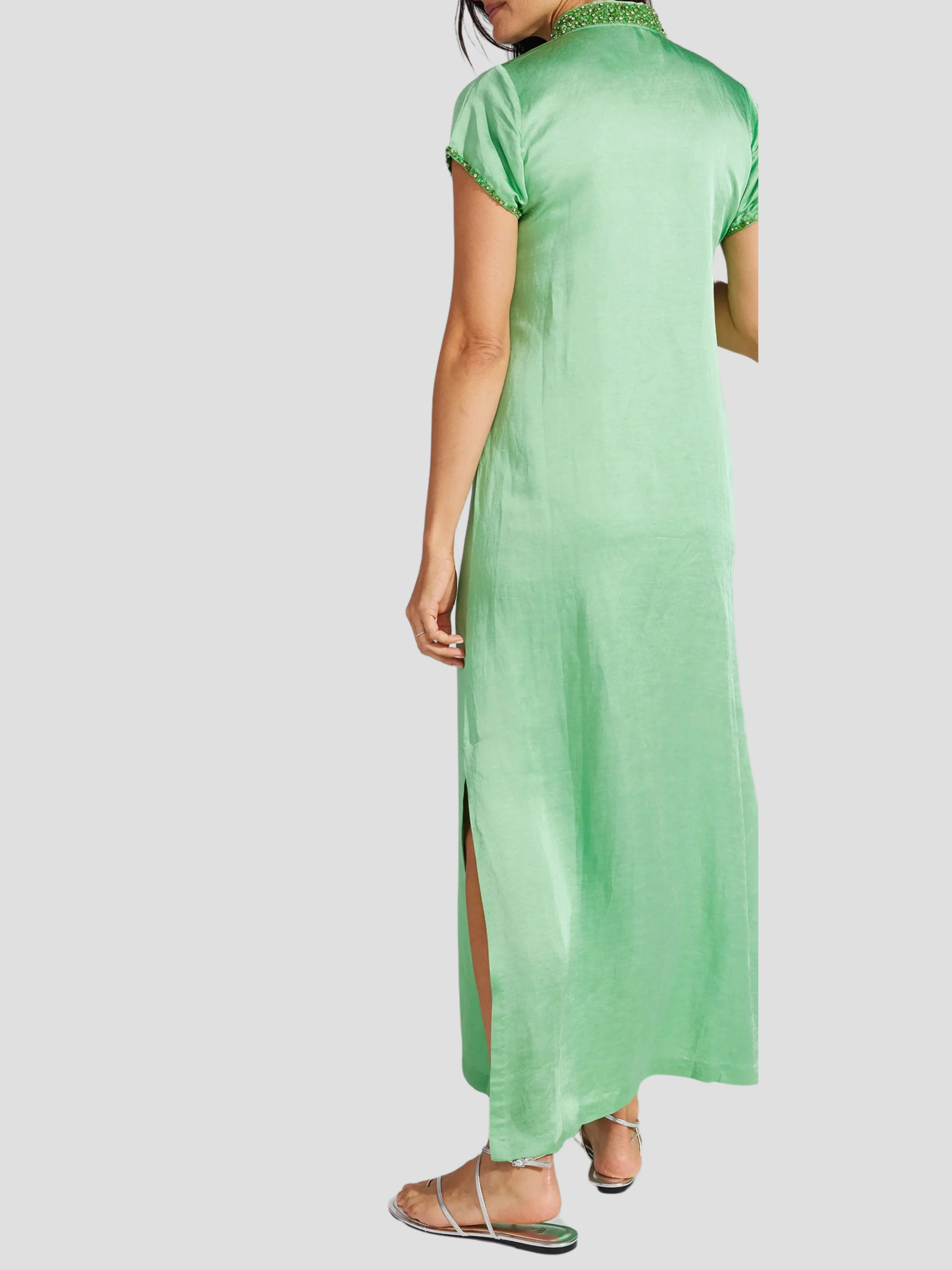 Meg 54" Cap Sleeve Caftan in Pear
