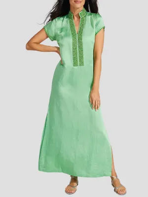 Meg 54" Cap Sleeve Caftan in Pear