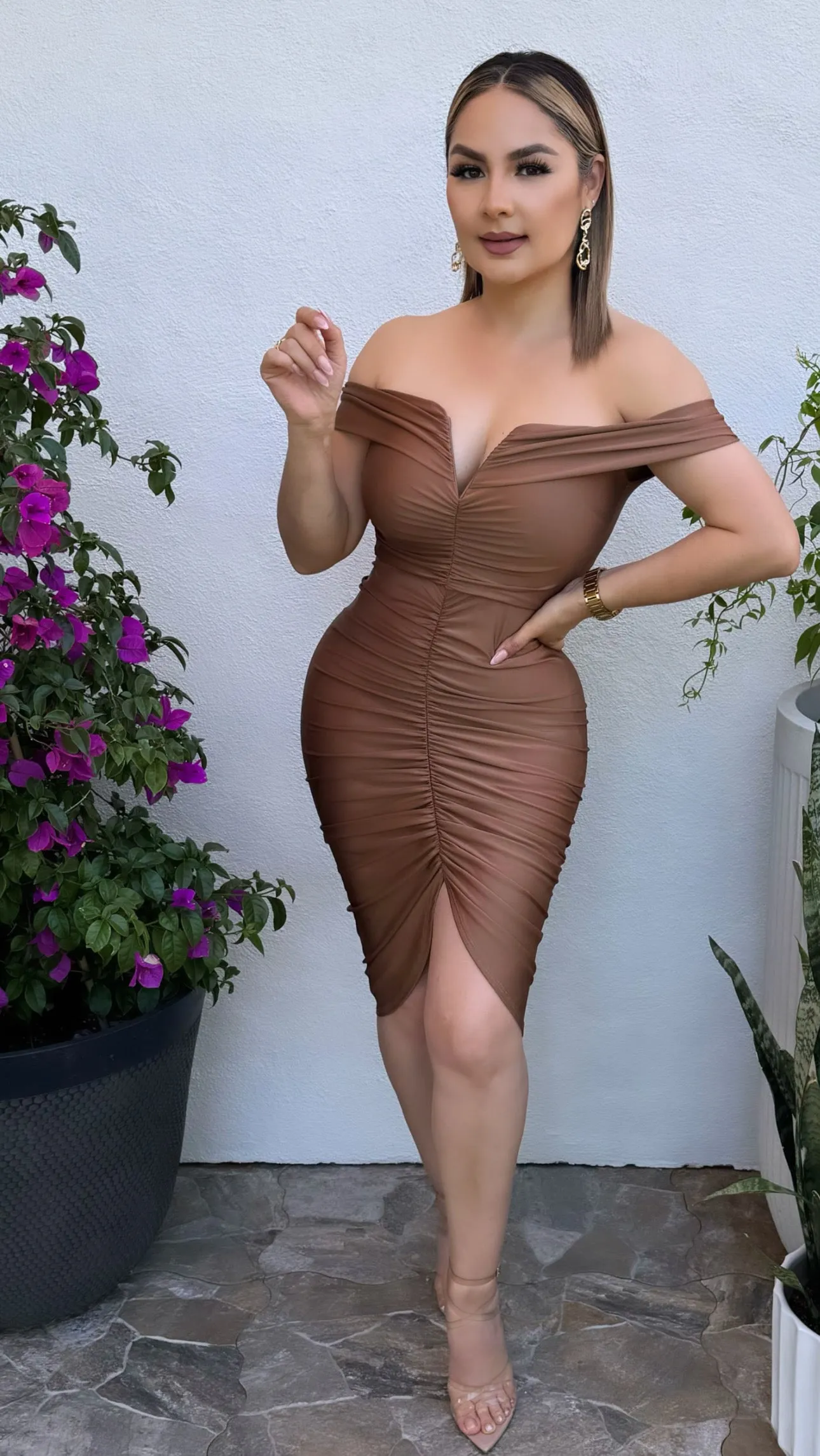 MELINA MOCHA DRESS