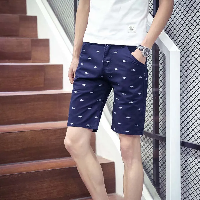 mens shorts print casual Men's shorts fashion cotton shorts homme shorts khaki white green