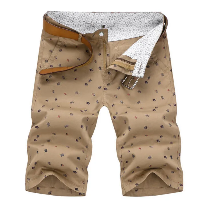 mens shorts print casual Men's shorts fashion cotton shorts homme shorts khaki white green