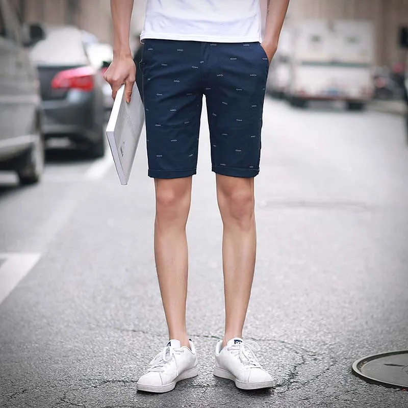 mens shorts print casual Men's shorts fashion cotton shorts homme shorts khaki white green