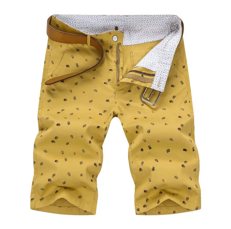 mens shorts print casual Men's shorts fashion cotton shorts homme shorts khaki white green