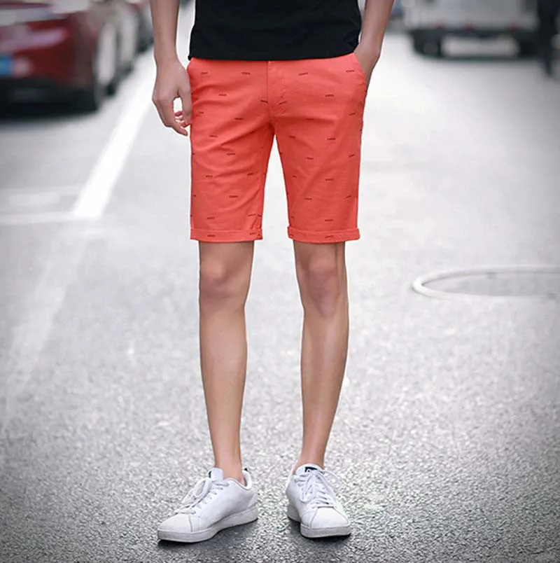 mens shorts print casual Men's shorts fashion cotton shorts homme shorts khaki white green