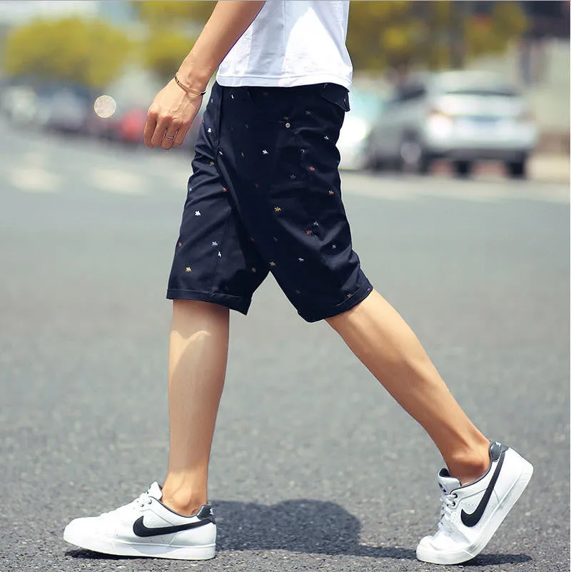 mens shorts print casual Men's shorts fashion cotton shorts homme shorts khaki white green