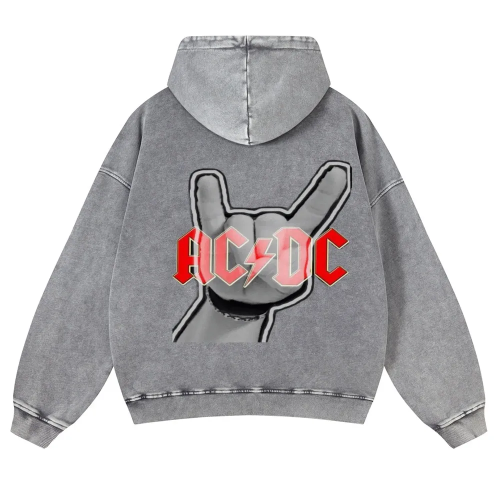 Mens Vintage ACDC Rock Hoodies