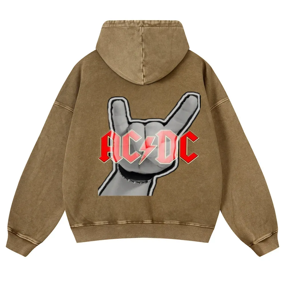 Mens Vintage ACDC Rock Hoodies