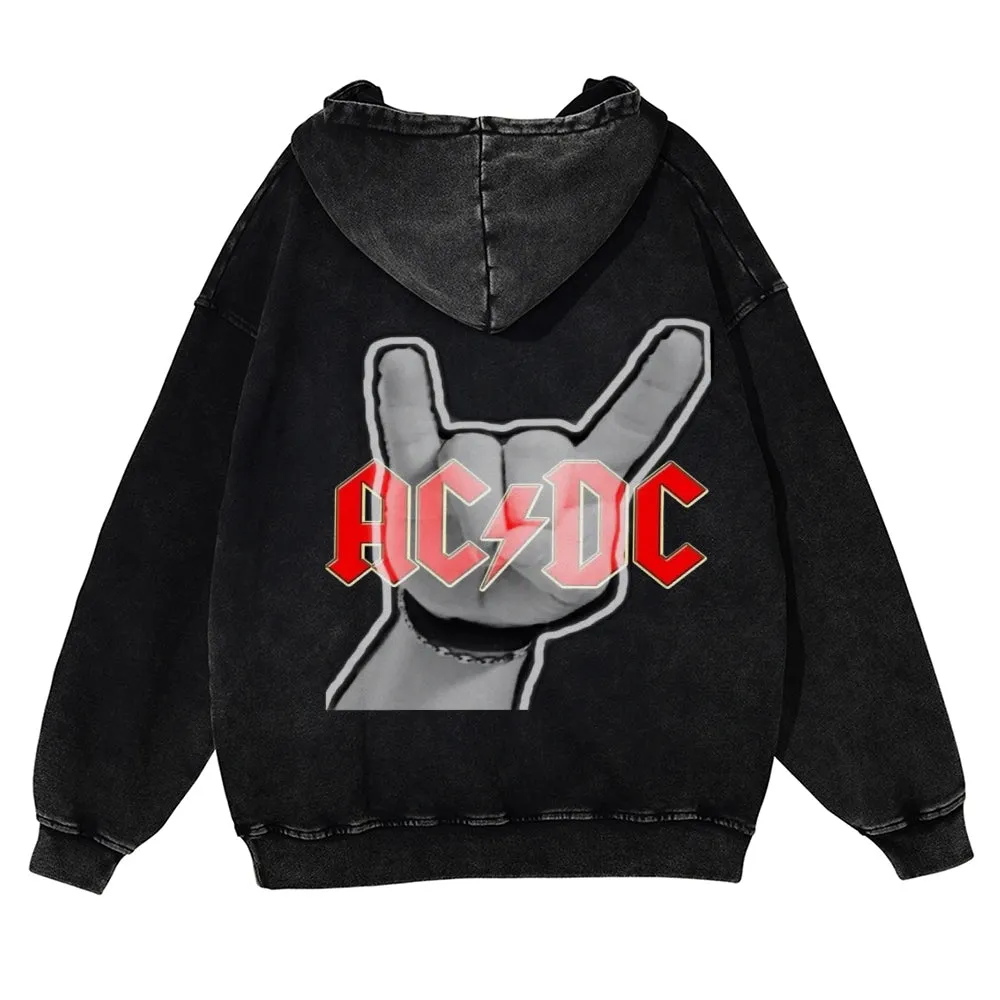 Mens Vintage ACDC Rock Hoodies