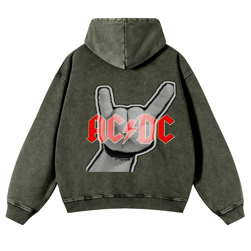 Mens Vintage ACDC Rock Hoodies