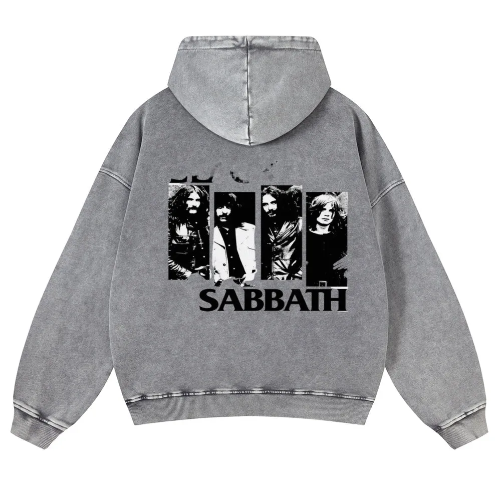 Mens Vintage Black Sabbath Rock Band Hoodies