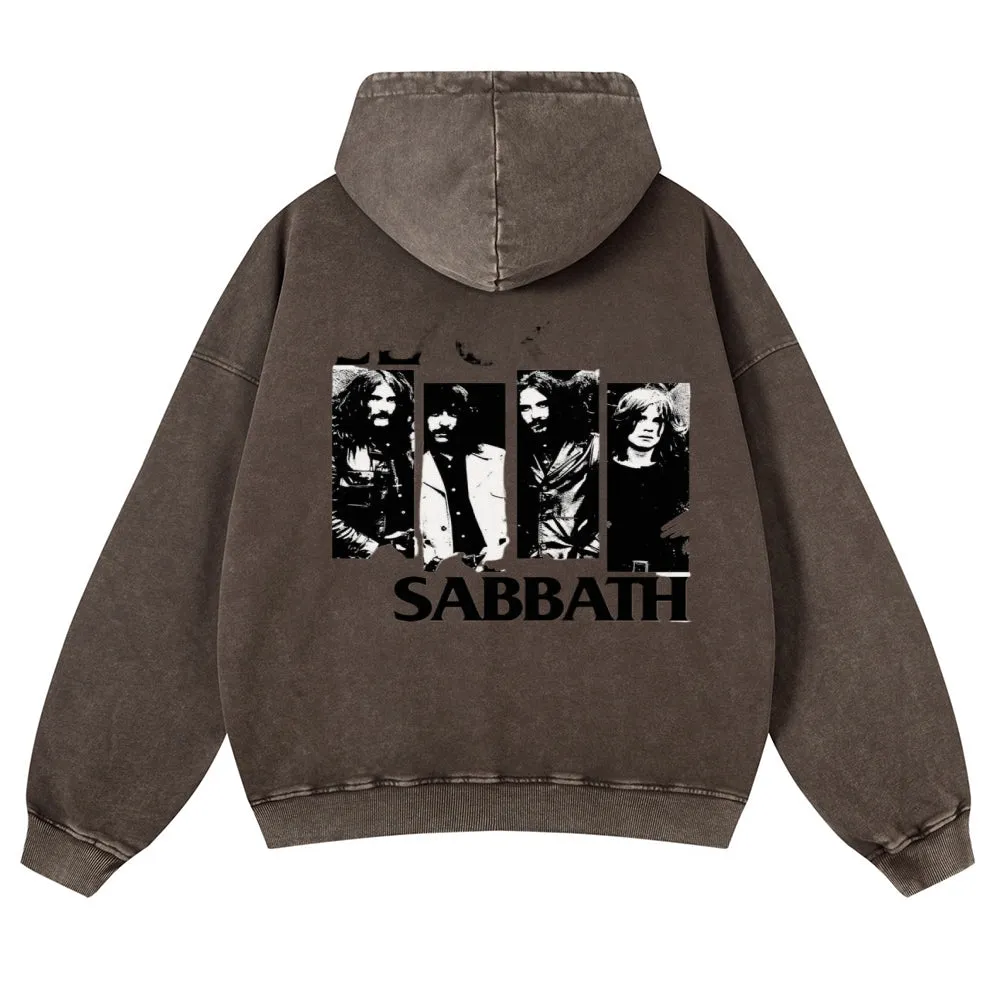 Mens Vintage Black Sabbath Rock Band Hoodies