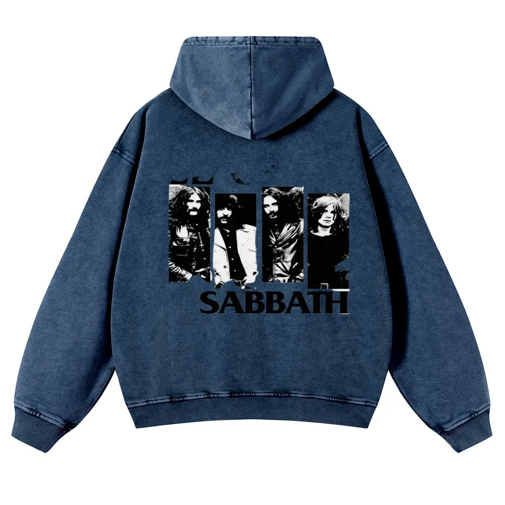 Mens Vintage Black Sabbath Rock Band Hoodies