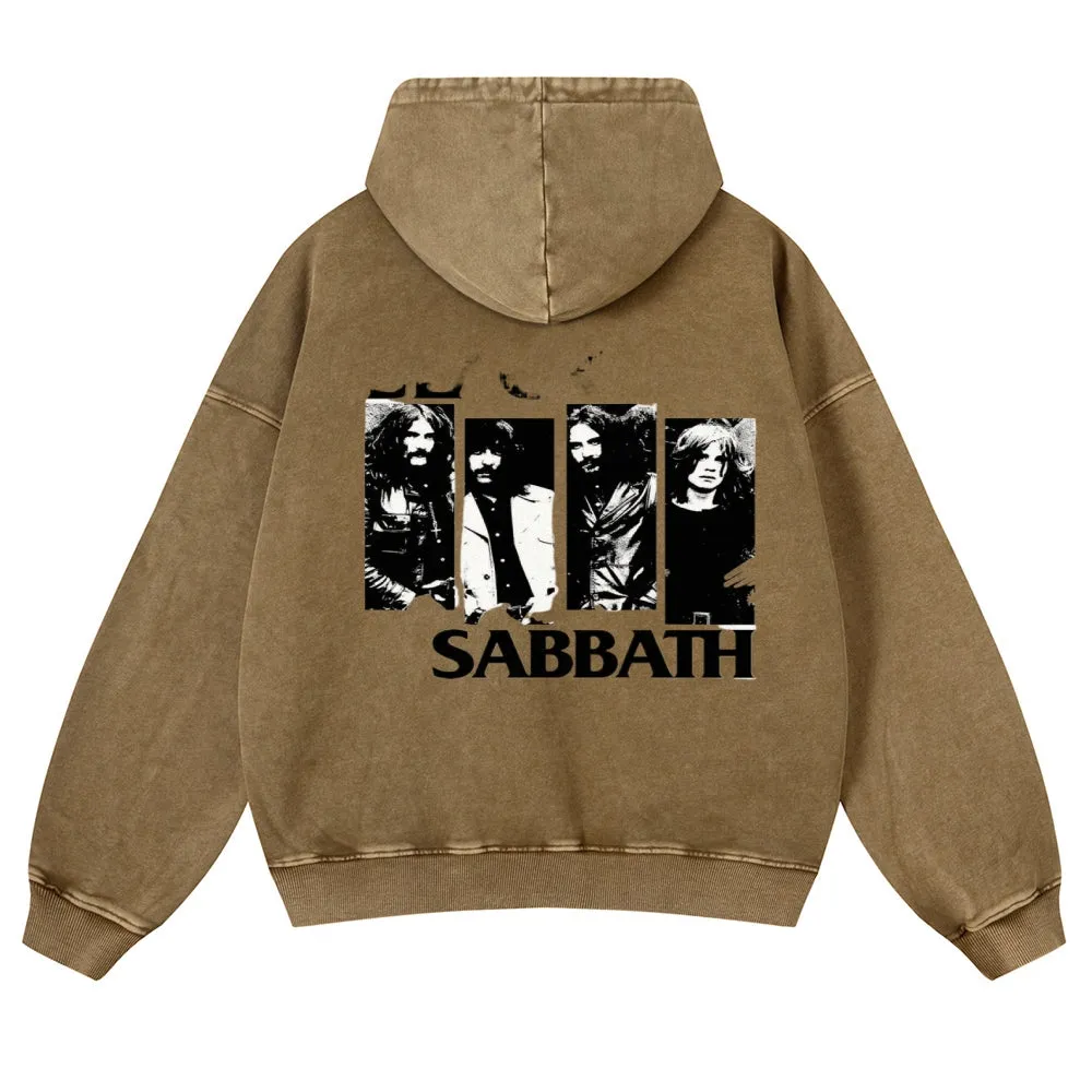 Mens Vintage Black Sabbath Rock Band Hoodies