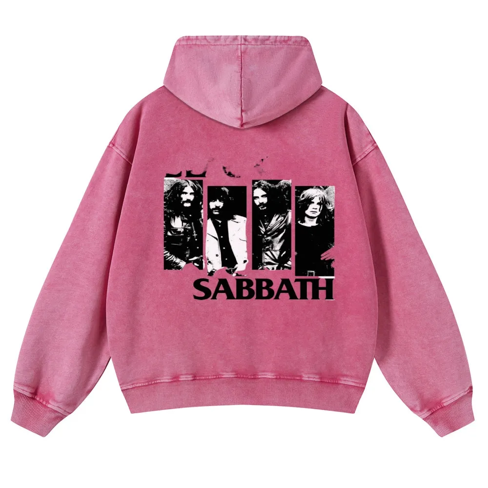 Mens Vintage Black Sabbath Rock Band Hoodies