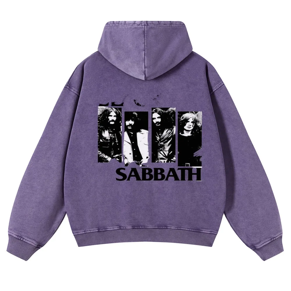 Mens Vintage Black Sabbath Rock Band Hoodies